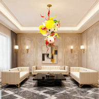 hand made blown glass flower chandelier