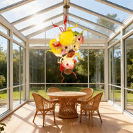hand made blown glass flower chandelier