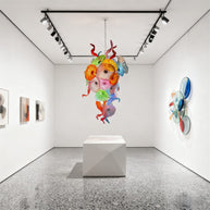 Wedding decoration hand made custom glass hanging floral chandelier