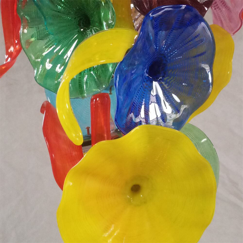 Wedding decoration hand made custom glass hanging floral chandelier