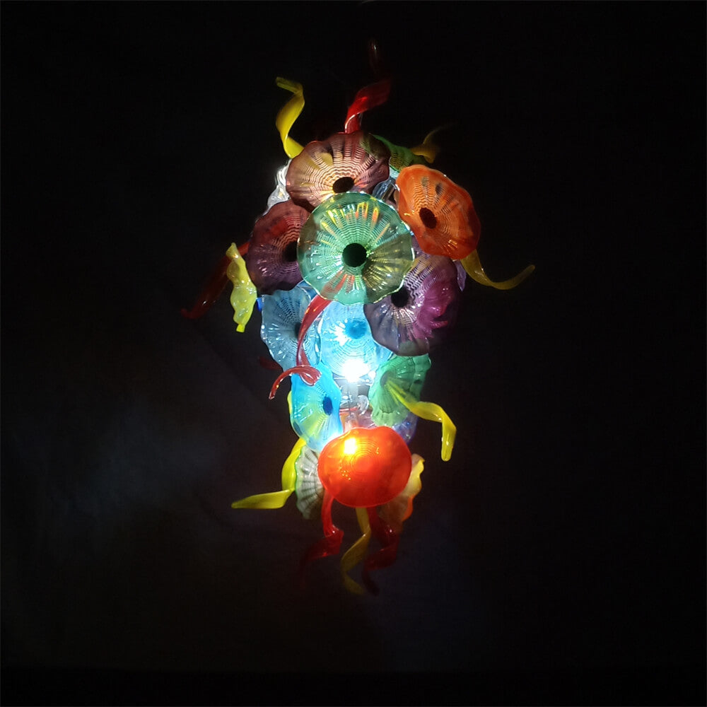 Wedding decoration hand made custom glass hanging floral chandelier