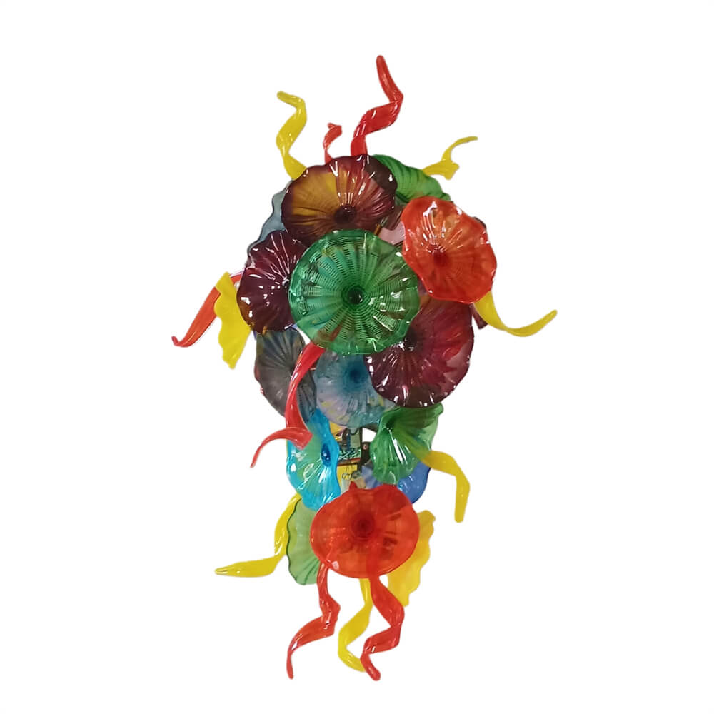 Wedding decoration hand made custom glass hanging floral chandelier