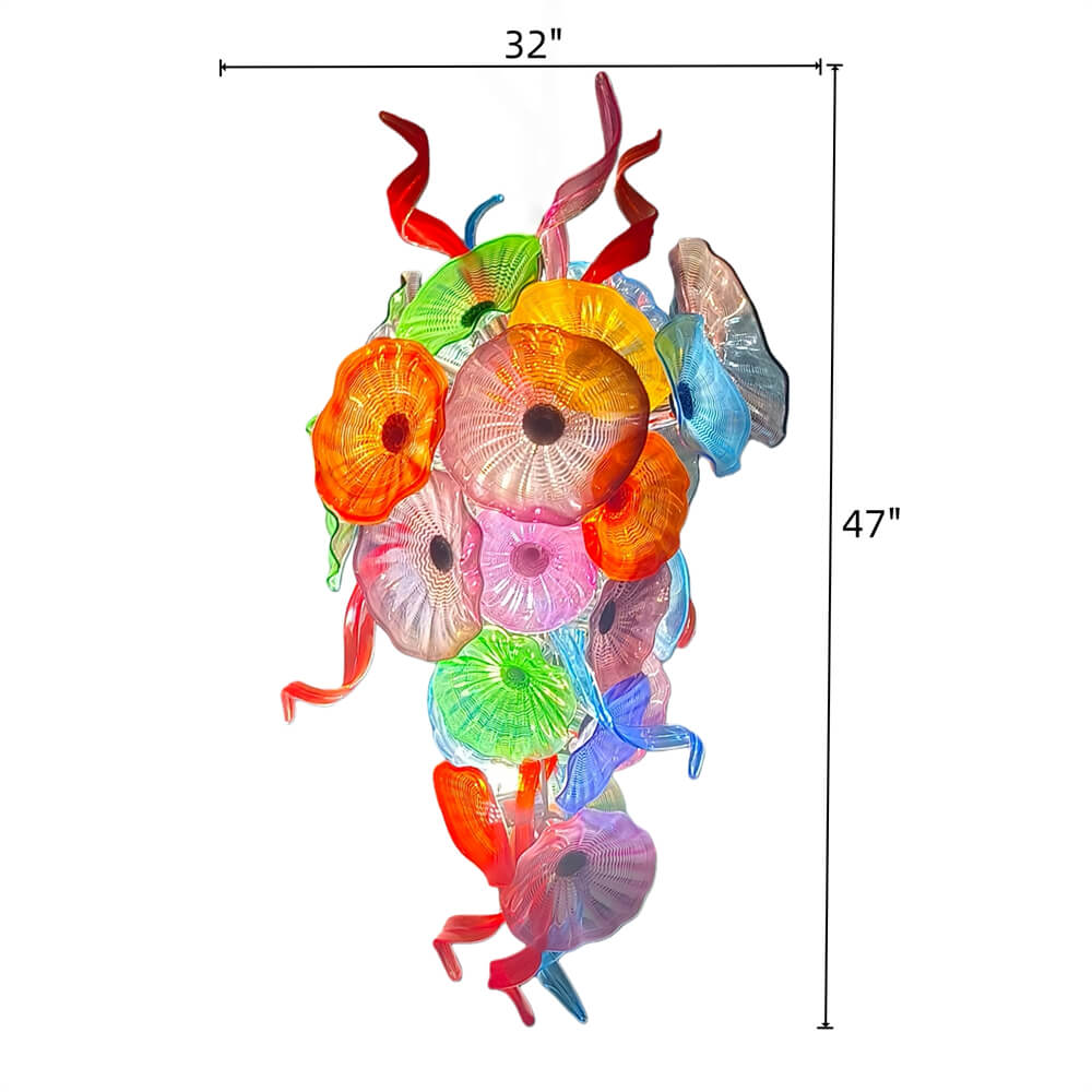 Wedding decoration hand made custom glass hanging floral chandelier