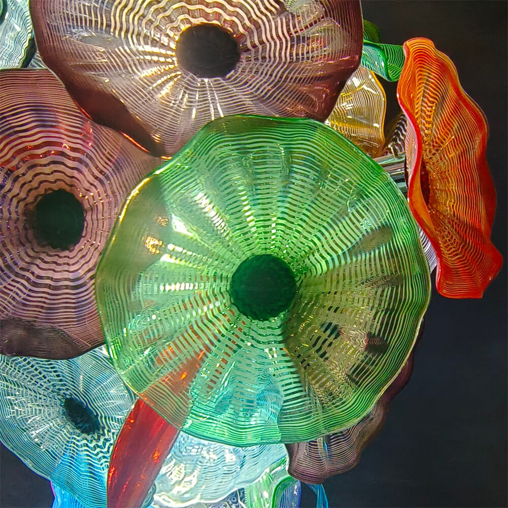 Wedding decoration hand made custom glass hanging floral chandelier