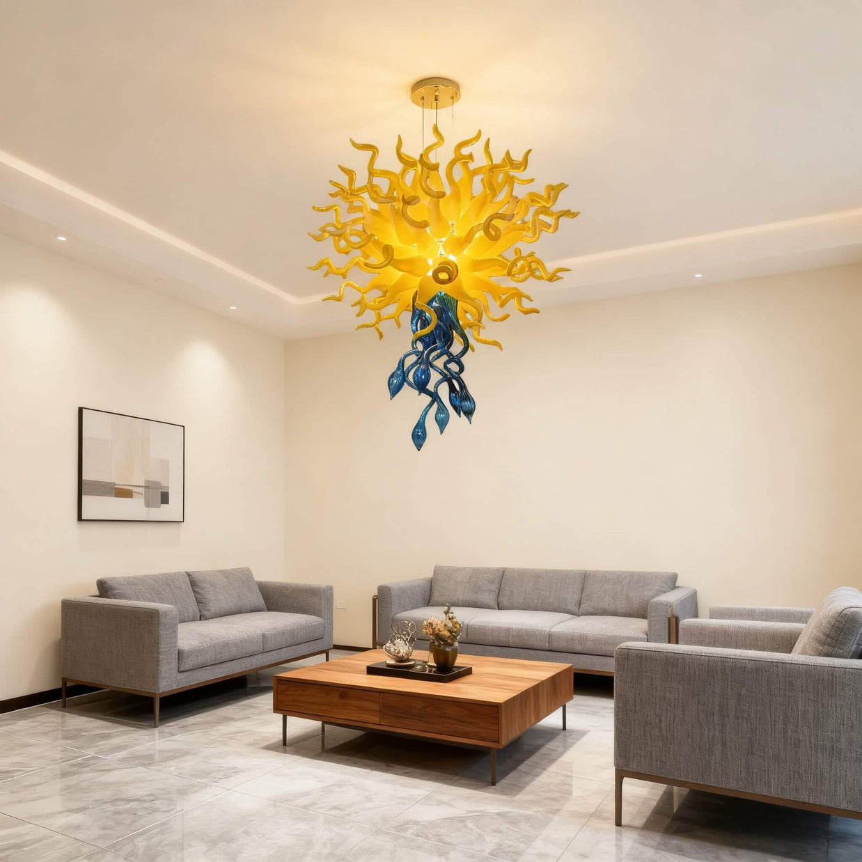 mouthblown glass chandelier