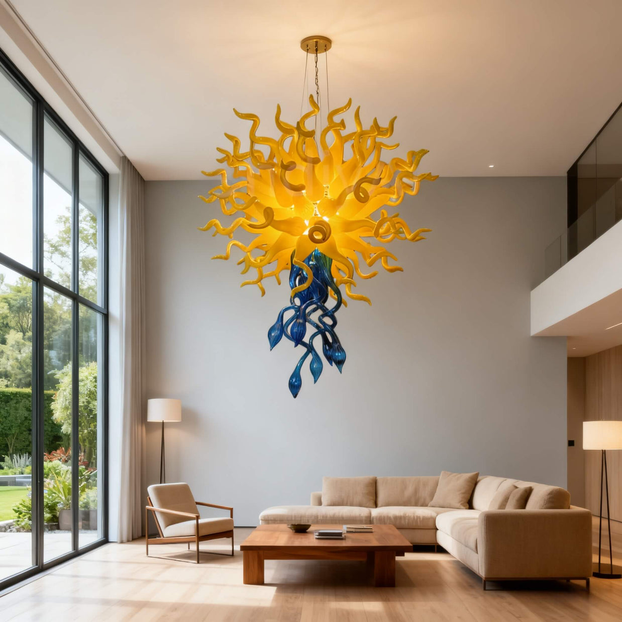 mouthblown glass chandelier