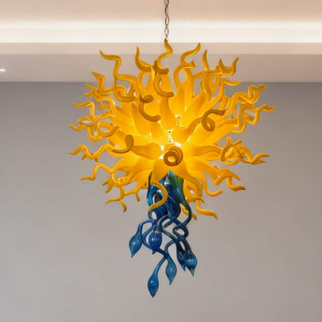 mouthblown glass chandelier