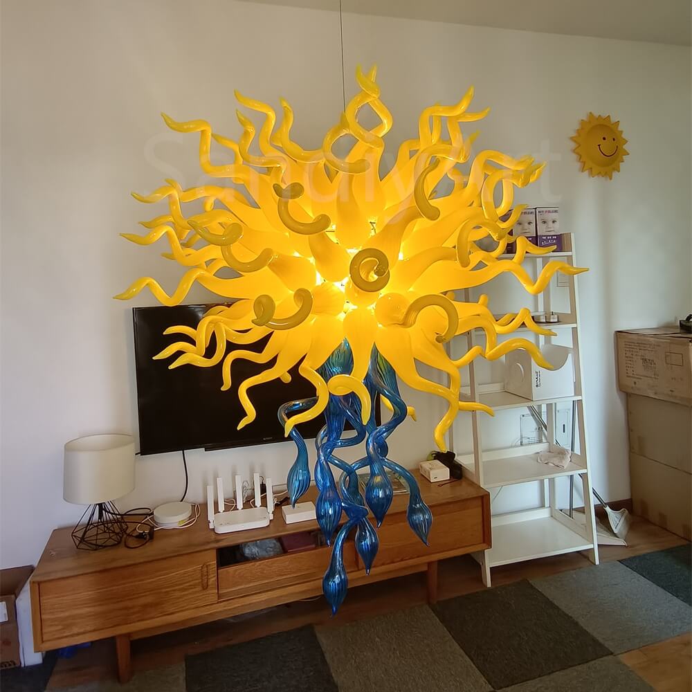 mouthblown glass chandelier