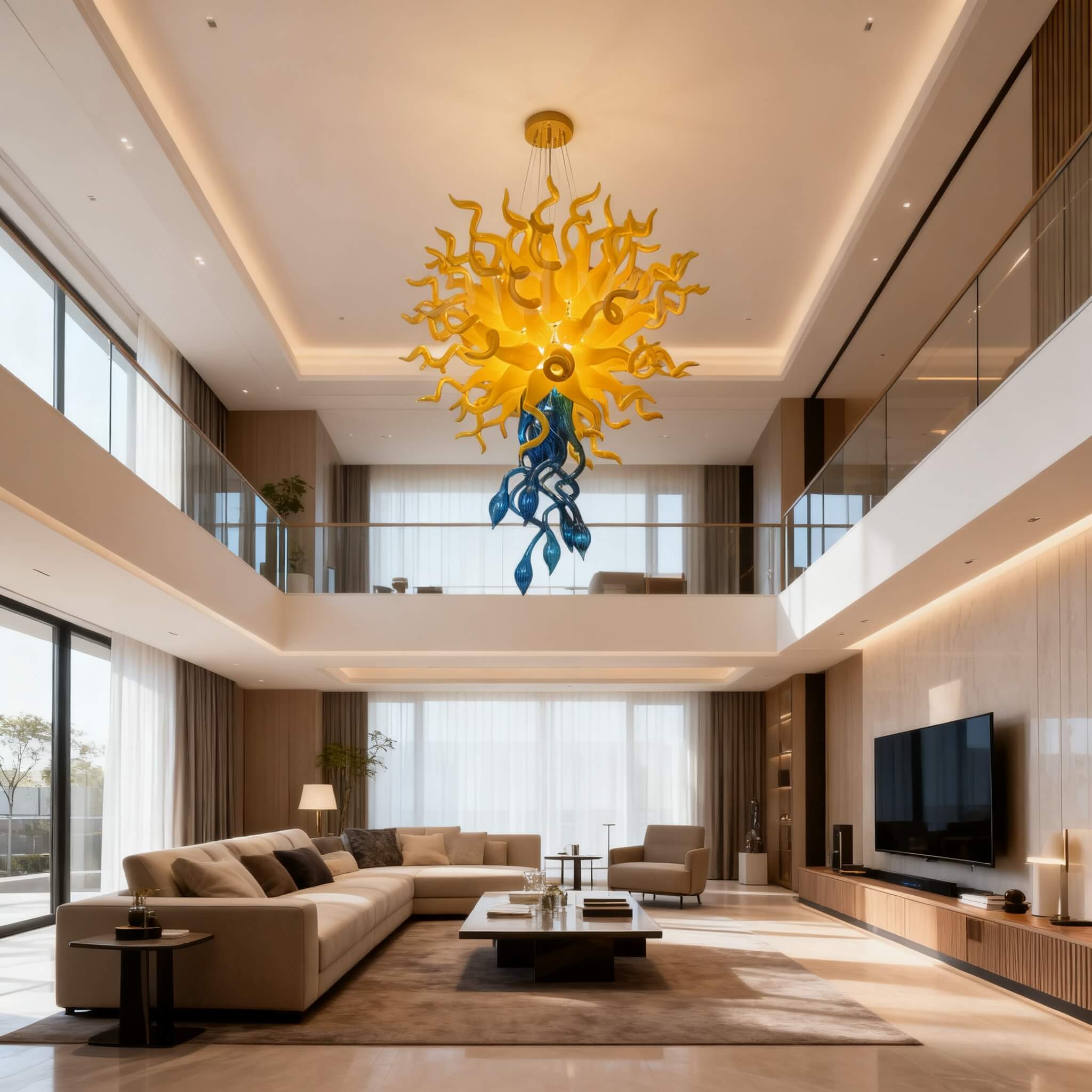 mouthblown glass chandelier