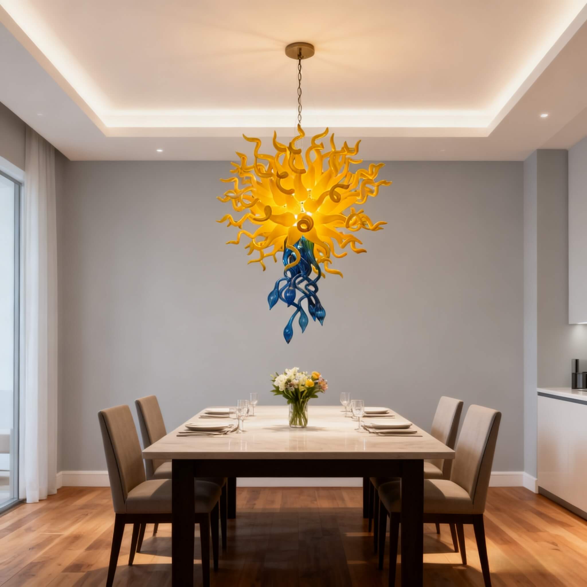 mouthblown glass chandelier