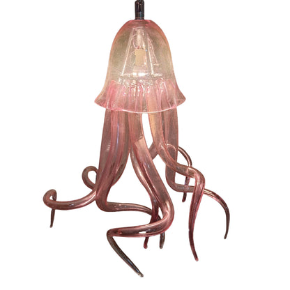 Small pink color hand made blown glass Jellyfish pendant light