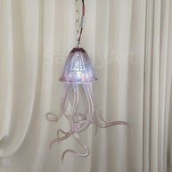 Small pink color hand made blown glass Jellyfish pendant light