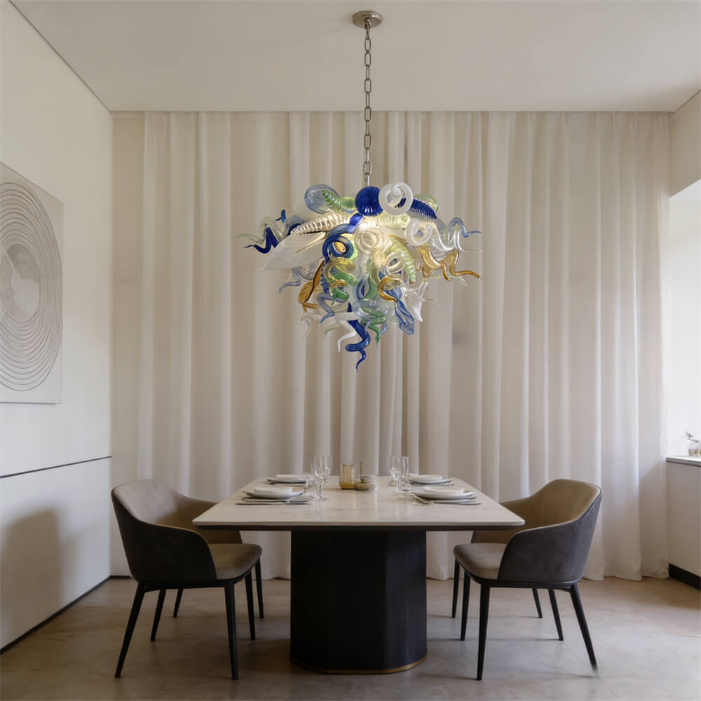 Hand made DIY blown glass lighting for bedroom