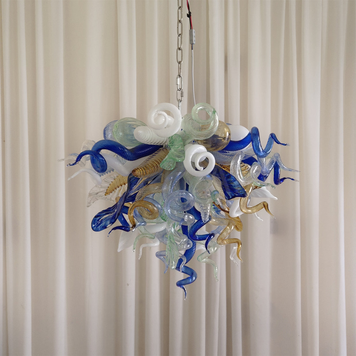 Hand made DIY blown glass lighting for bedroom