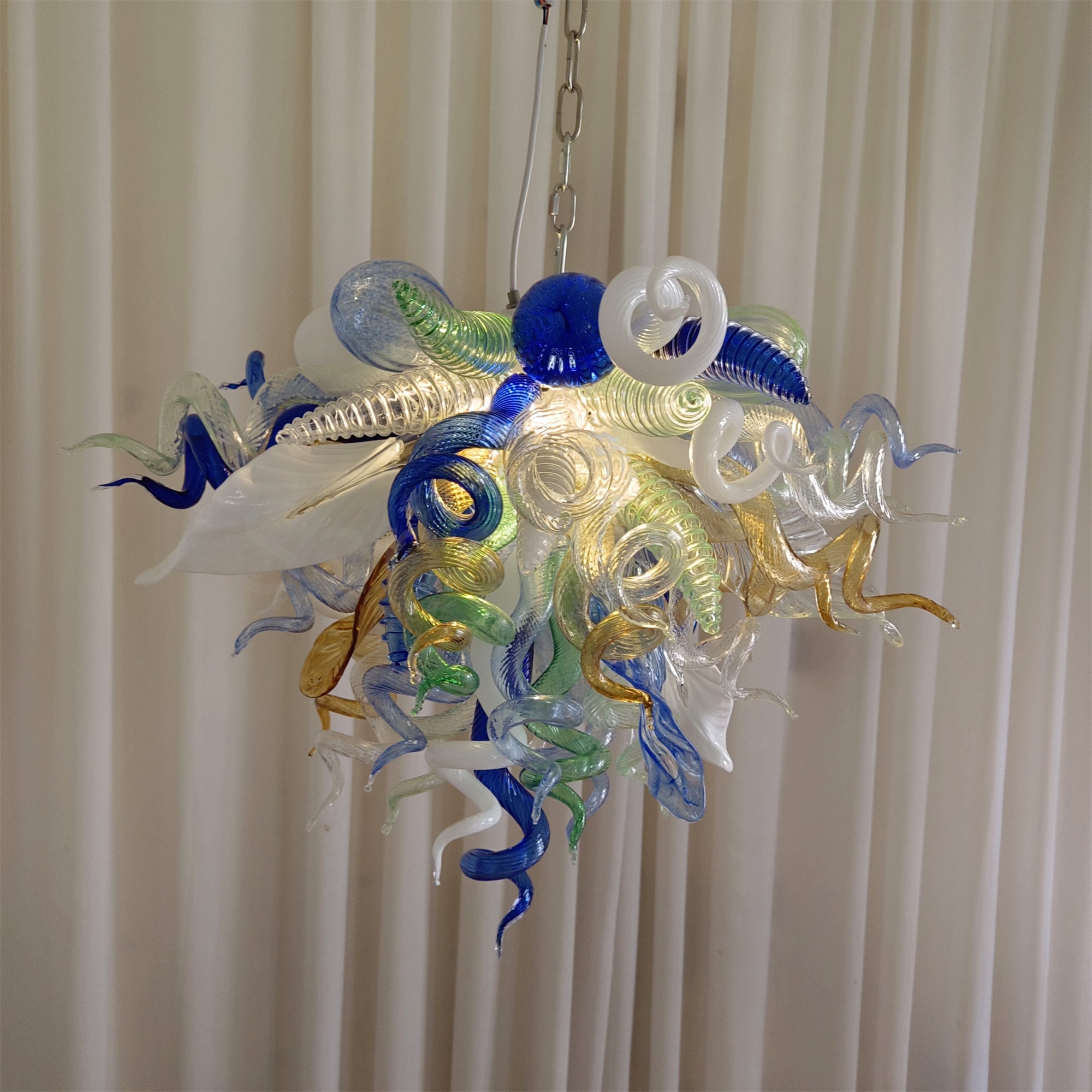 Hand made DIY blown glass lighting for bedroom