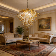 Luxury style glass chandelier gold mix clear color custom design