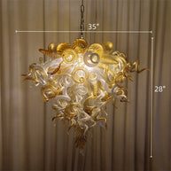 Luxury style glass chandelier gold mix clear color custom design