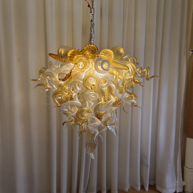 Luxury style glass chandelier gold mix clear color custom design