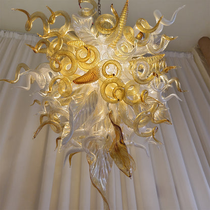 Luxury style glass chandelier gold mix clear color custom design