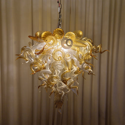 Luxury style glass chandelier gold mix clear color custom design