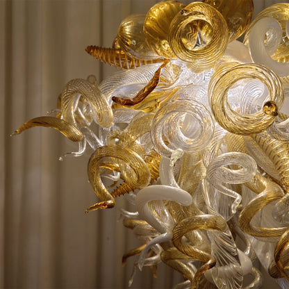 Luxury style glass chandelier gold mix clear color custom design