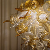Luxury style glass chandelier gold mix clear color custom design