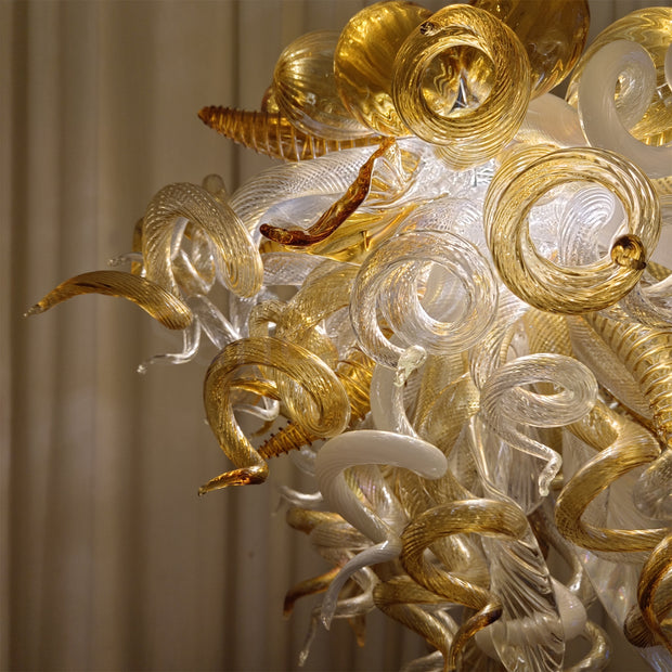 Luxury style glass chandelier gold mix clear color custom design