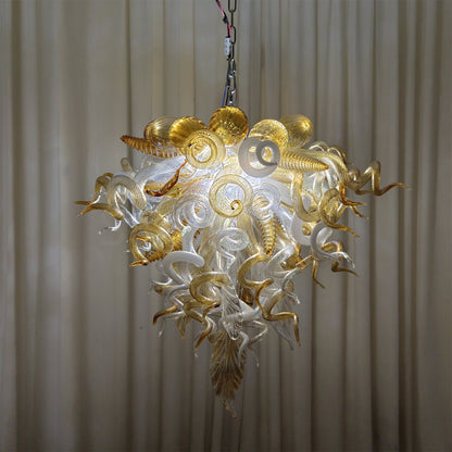 Luxury style glass chandelier gold mix clear color custom design