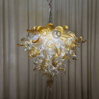 Luxury style glass chandelier gold mix clear color custom design