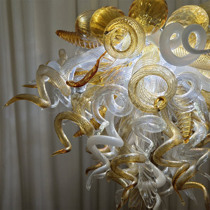 Luxury style glass chandelier gold mix clear color custom design