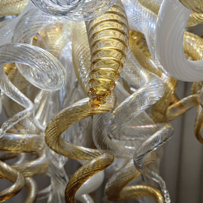 Luxury style glass chandelier gold mix clear color custom design