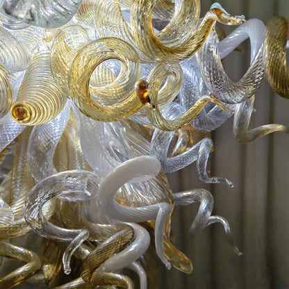 Luxury style glass chandelier gold mix clear color custom design