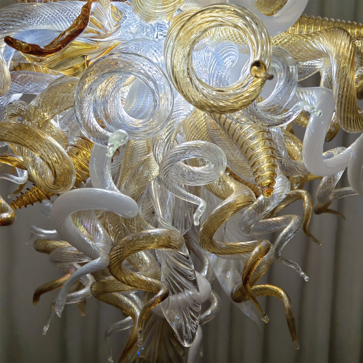 Luxury style glass chandelier gold mix clear color custom design