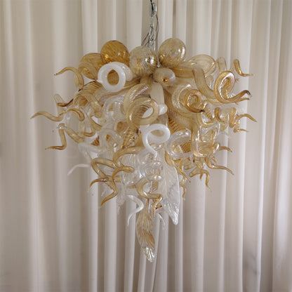 Luxury style glass chandelier gold mix clear color custom design