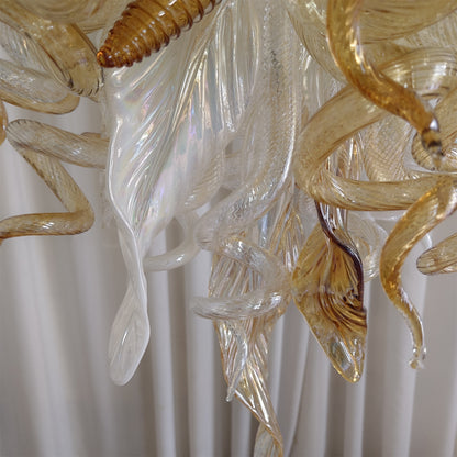 Luxury style glass chandelier gold mix clear color custom design