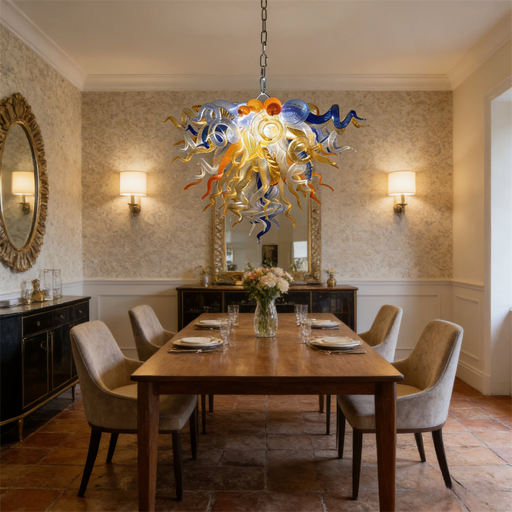 Honey amber color blown glass home lighting decoration