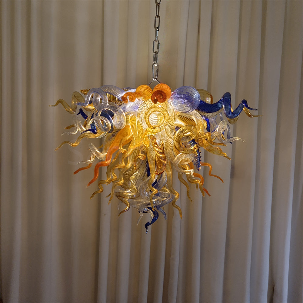 Honey amber color blown glass home lighting decoration