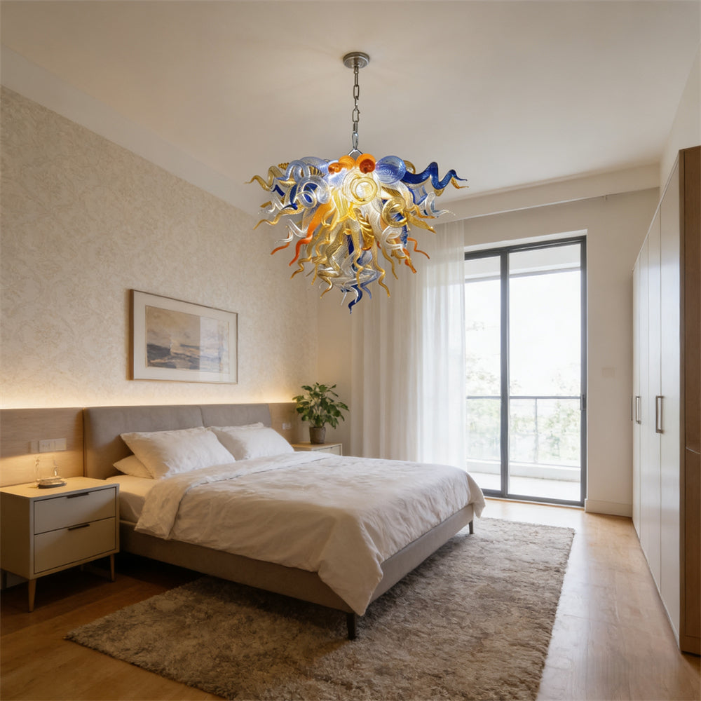 Honey amber color blown glass home lighting decoration
