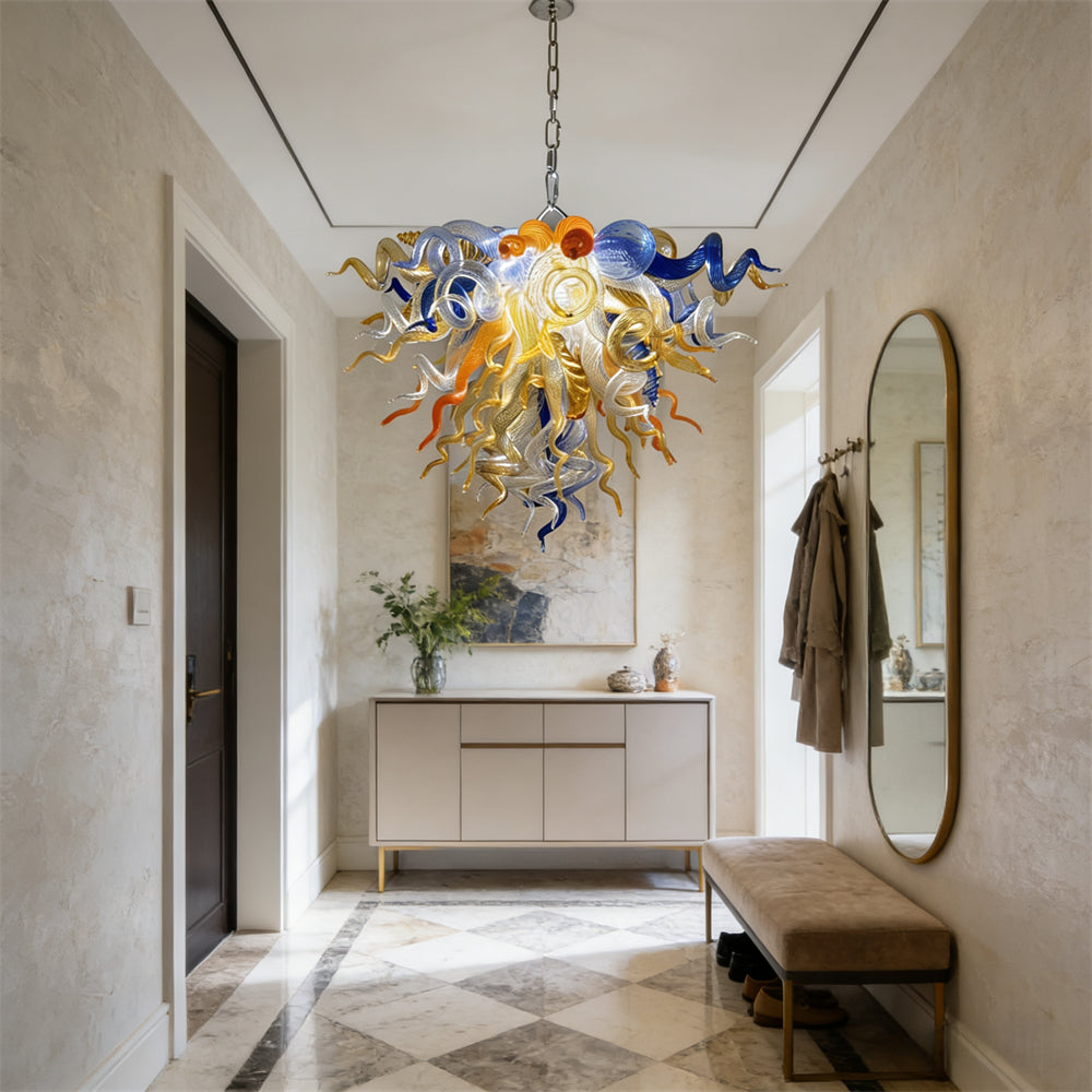 Honey amber color blown glass home lighting decoration