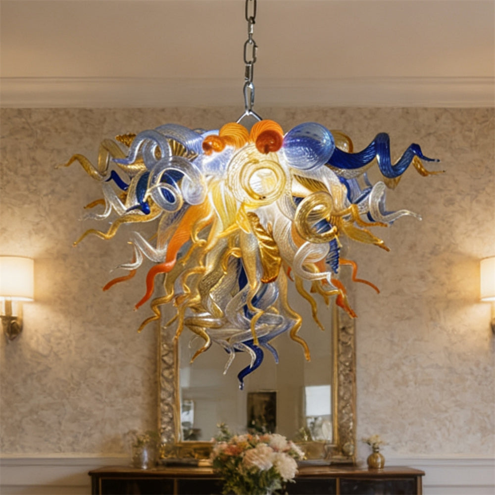 Honey amber color blown glass home lighting decoration