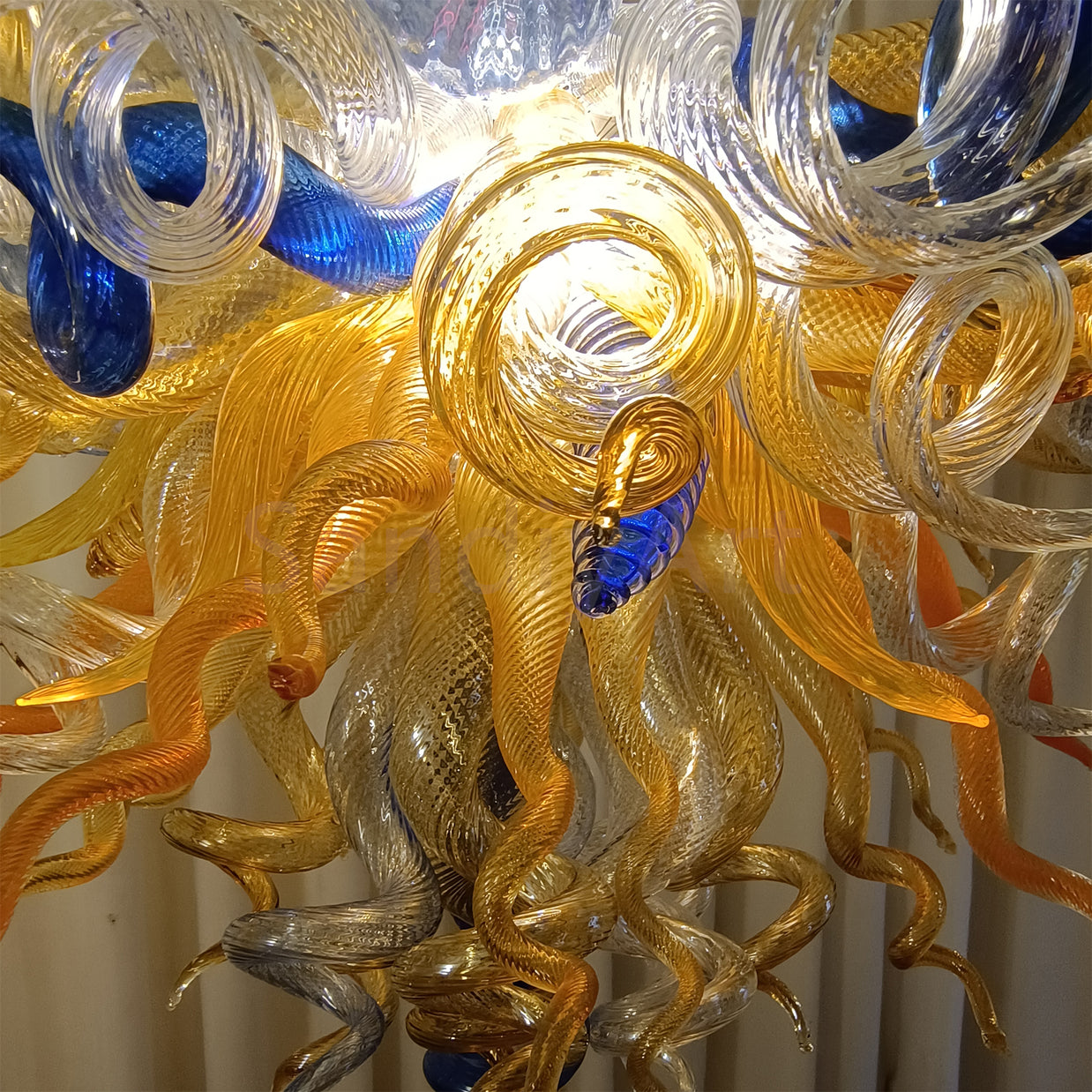 Honey amber color blown glass home lighting decoration