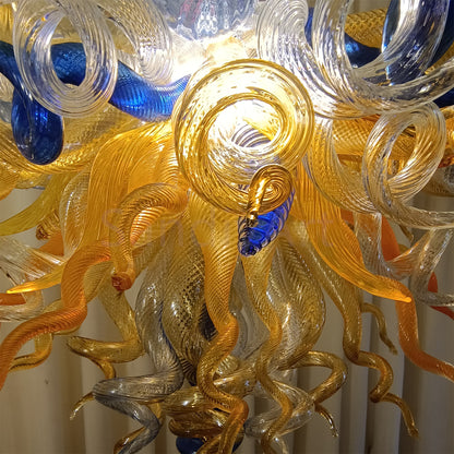 Honey amber color blown glass home lighting decoration