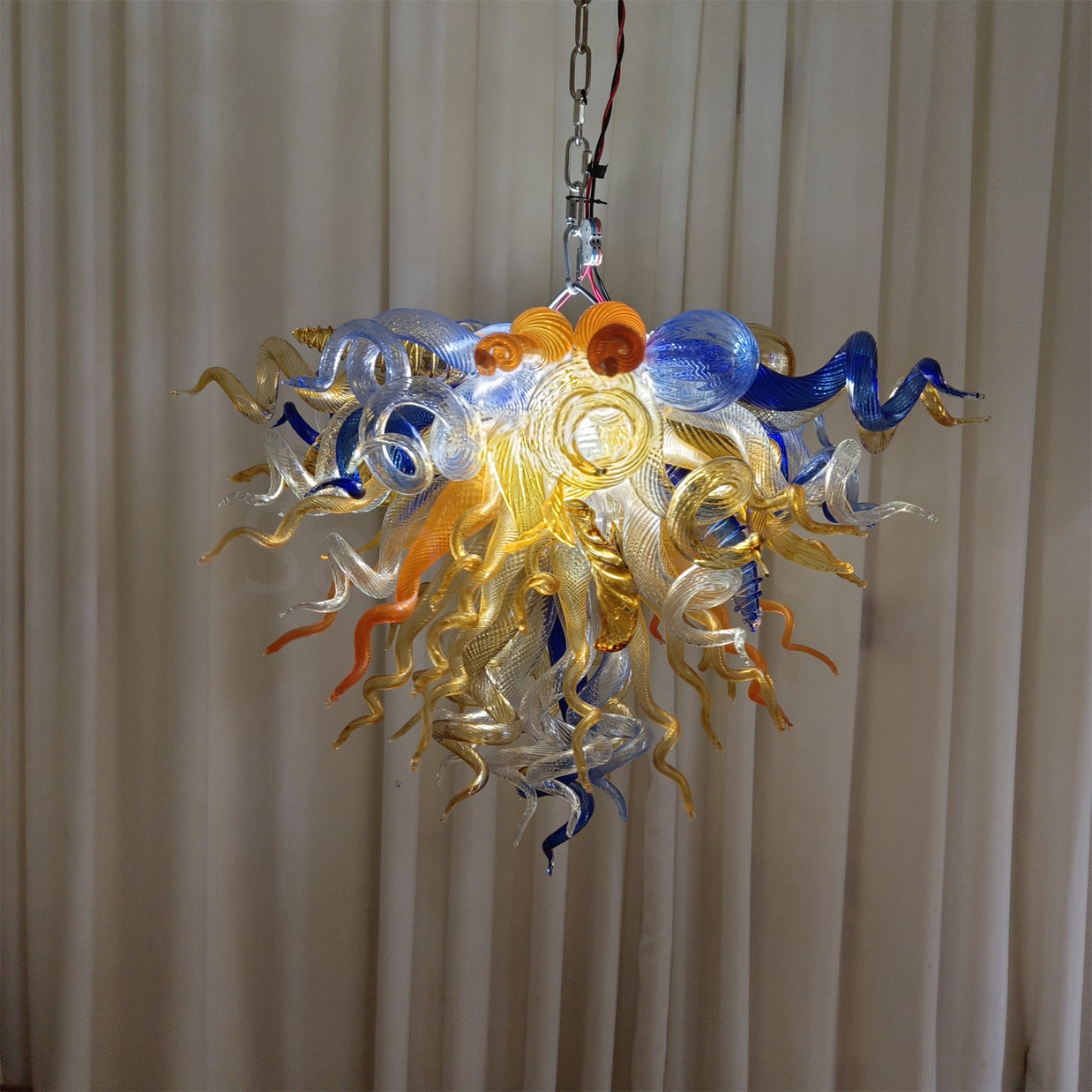 Honey amber color blown glass home lighting decoration