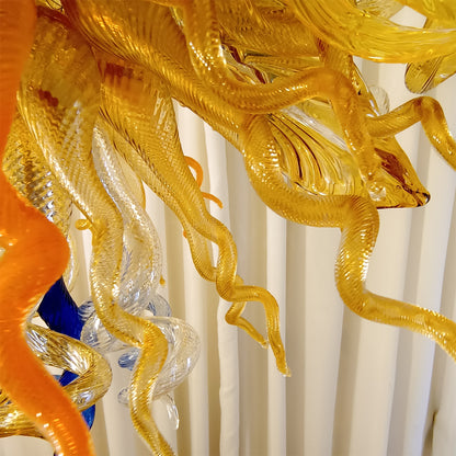 Honey amber color blown glass home lighting decoration