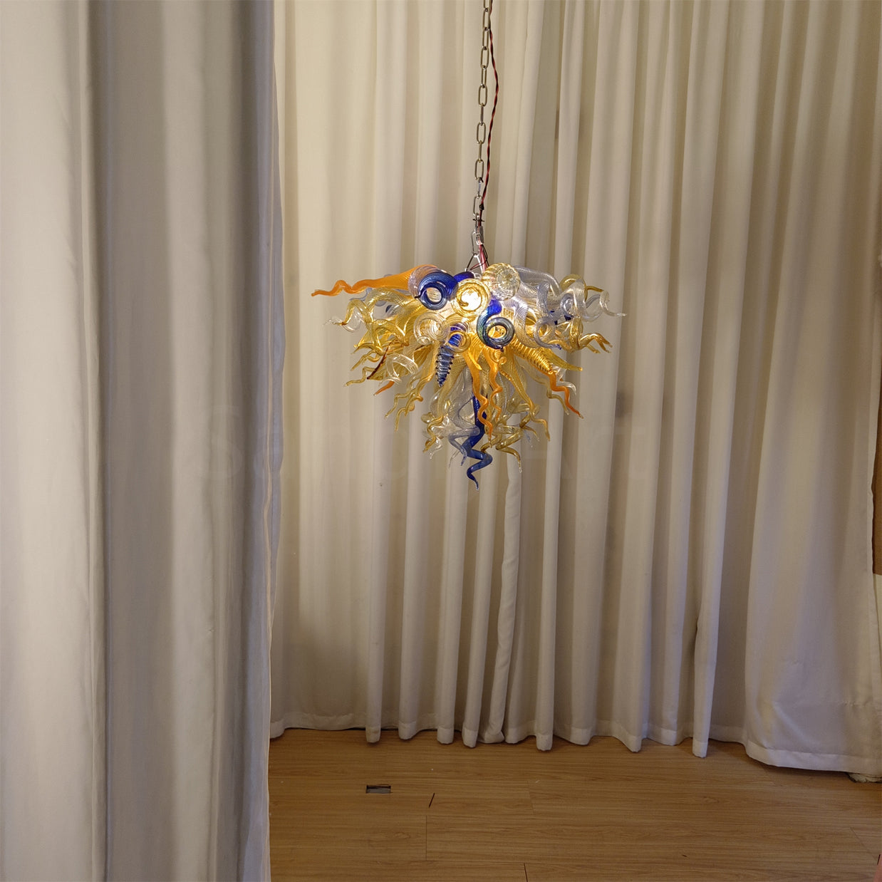 Honey amber color blown glass home lighting decoration