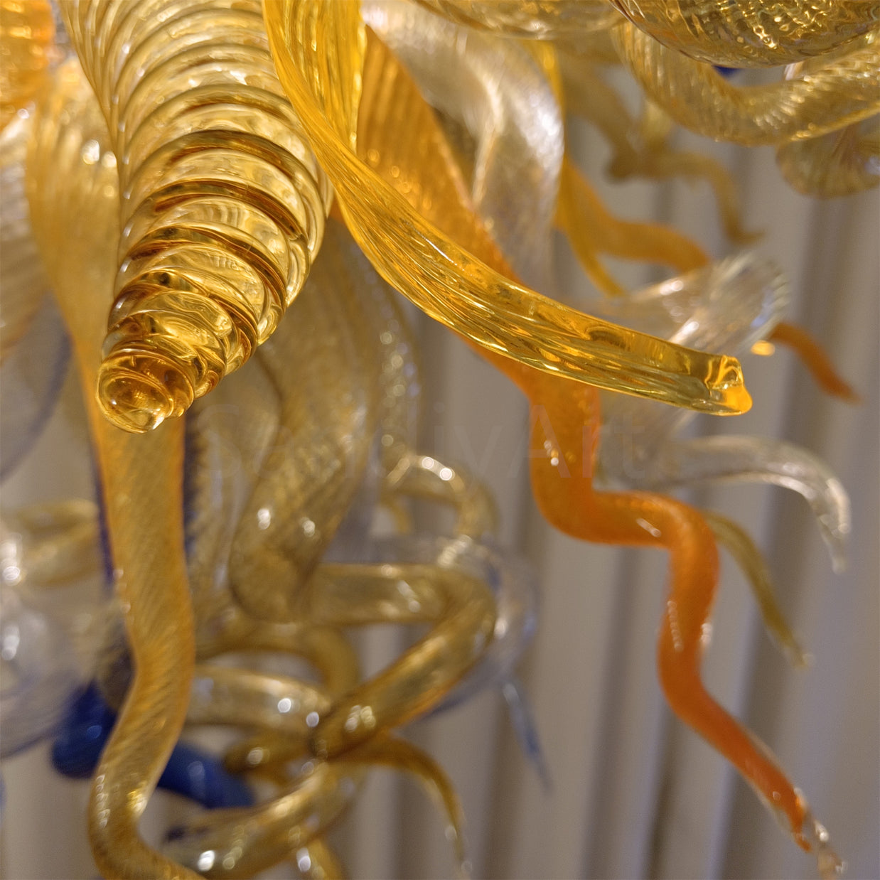 Honey amber color blown glass home lighting decoration