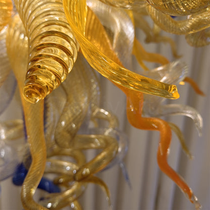 Honey amber color blown glass home lighting decoration