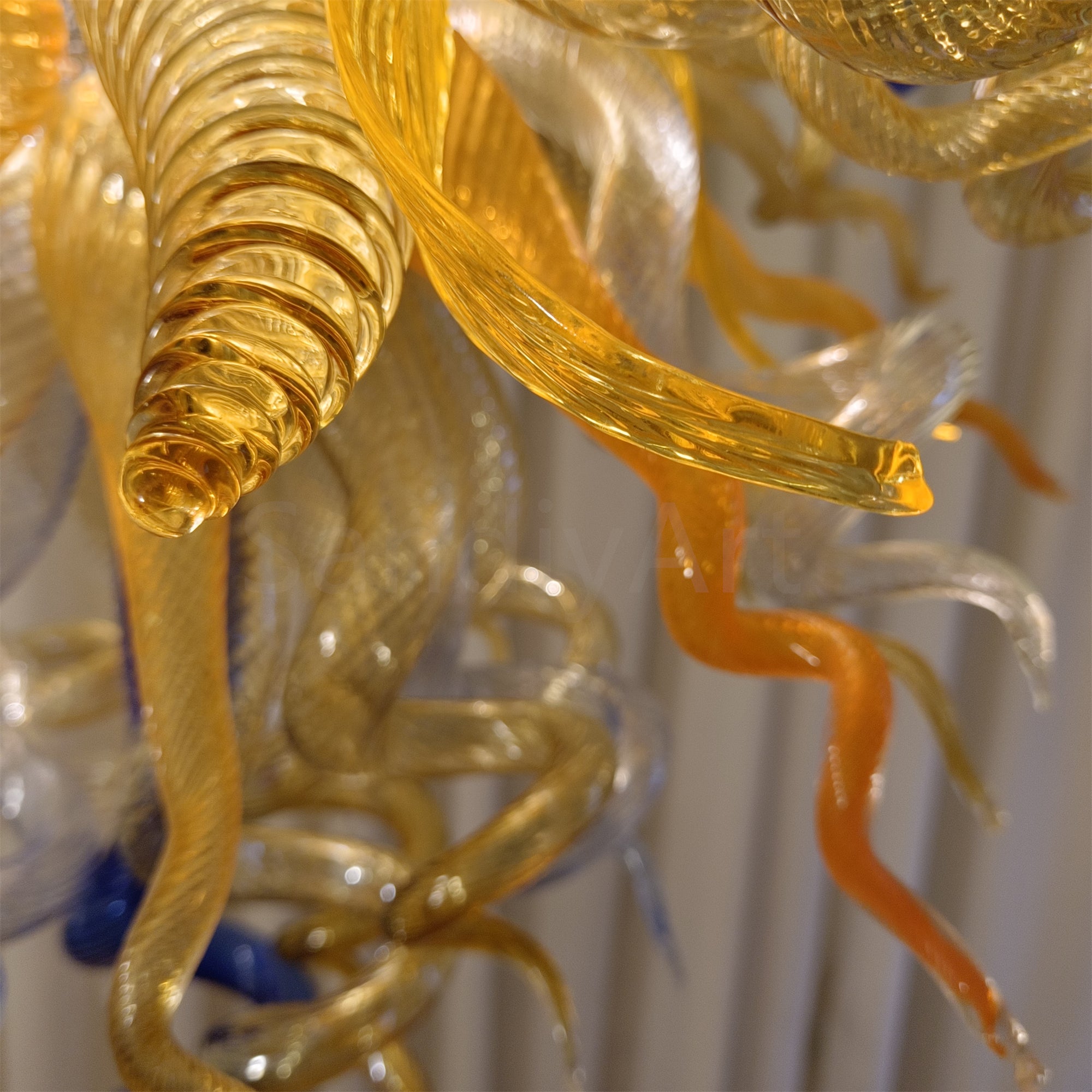 Honey amber color blown glass home lighting decoration