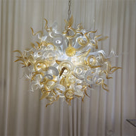 Amber color luxury style Blown glass chandelier for dining room