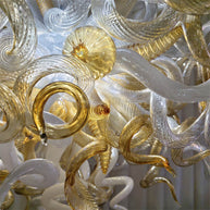 Amber color luxury style Blown glass chandelier for dining room